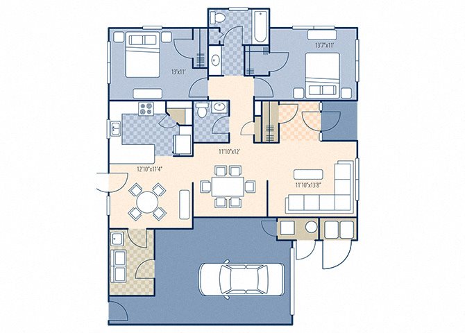 coyote terrace 2 bed 1.5 bath 1340 sf